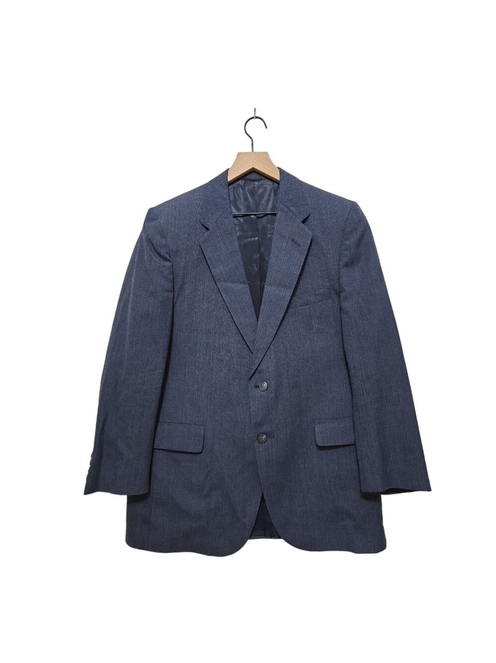 Lanvin Vintage Navy Pin Stripe Double Button Single Breasted Blazer Sz 43R